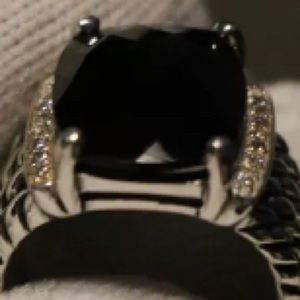DAVID YURMAN 16x12 BLACK ONYX WHEATON DIAMOND RING